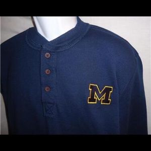 Michigan Wolverines Thermal Henley  Sleeve Shirt